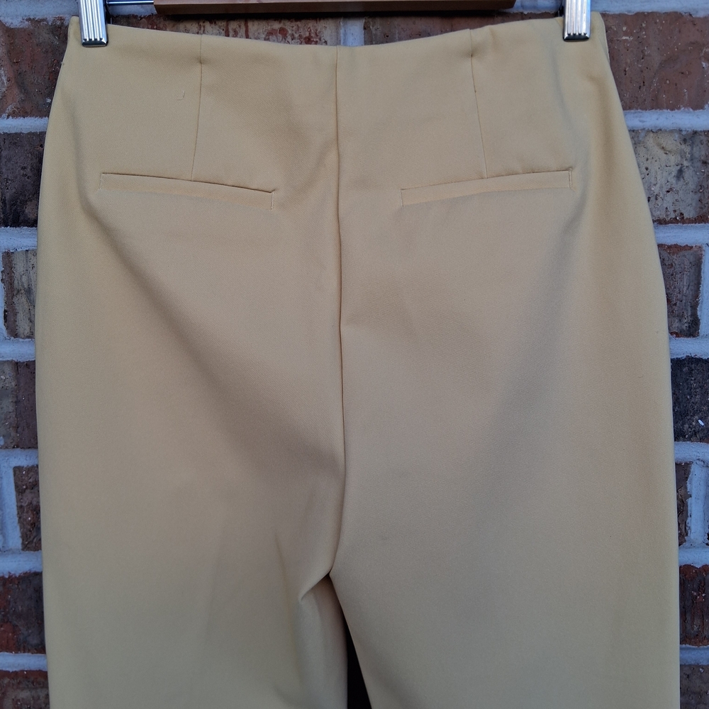 Rachel Zoe Butter Yellow Tailored Ankle Pants Sz 4 Stretch Chic Workwear Classic - Picture 8 of 10
